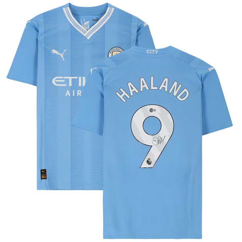 Erling Haaland Manchester City Autographed 2024-25 Light Blue Puma Jersey