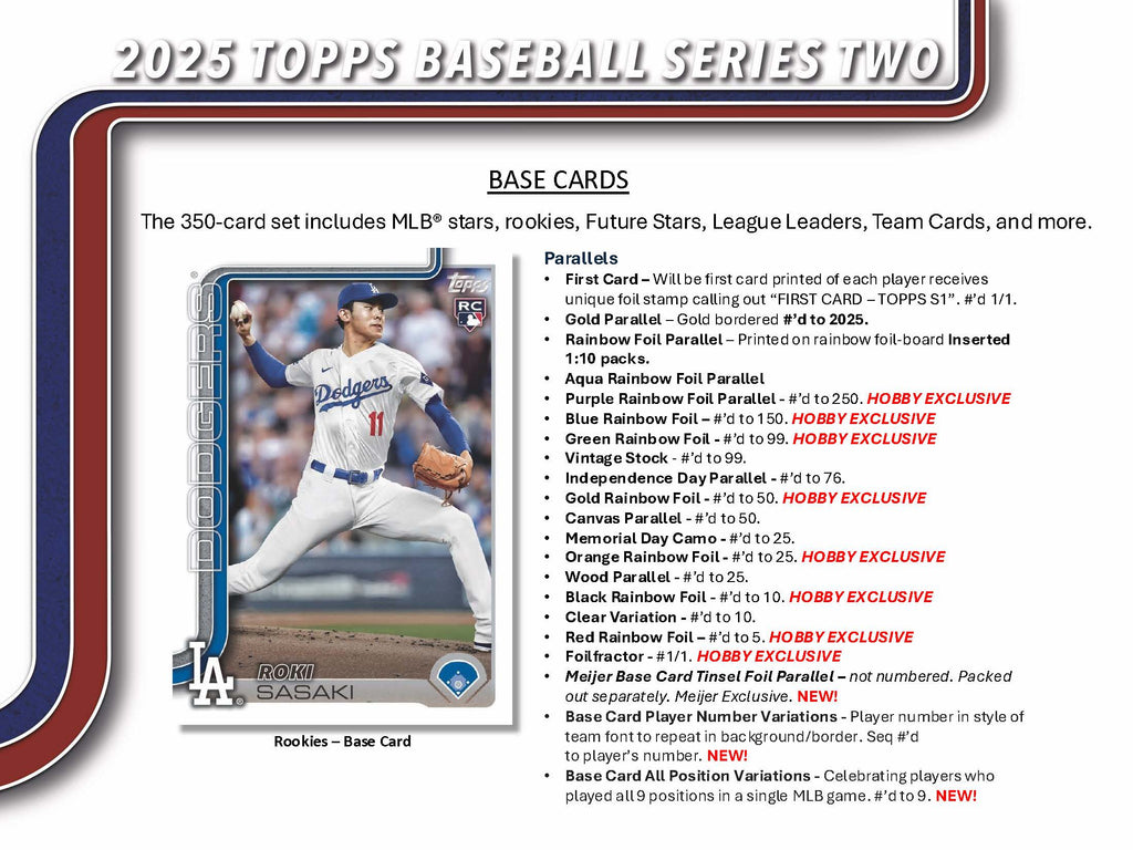 2025 Topps Baseball Series 2 Hobby Box