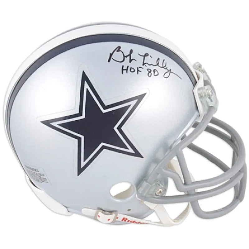 Bob Lilly Dallas Cowboys Fanatics Authentic Autographed Mini Helmet with HOF 80 Inscription