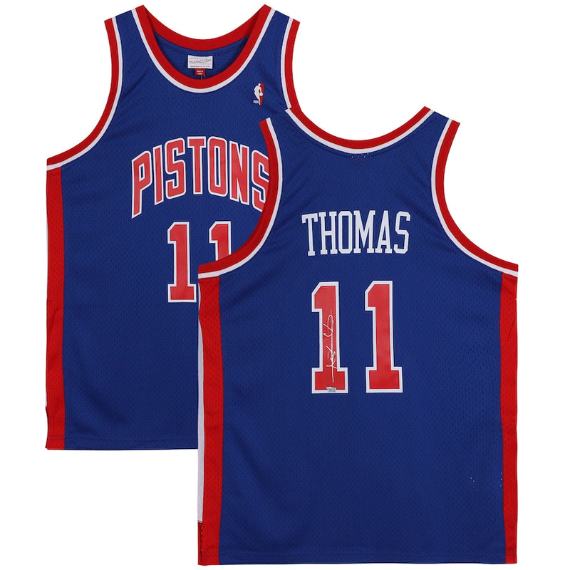 Isiah Thomas Detroit Pistons Fanatics Authentic Autographed Blue Mitchell and Ness Hardwood Classic Swingman Jersey