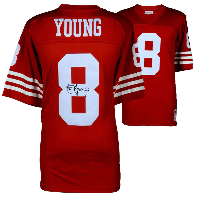 Steve Young San Francisco 49ers Autographed Red Mitchell & Ness Replica Jersey