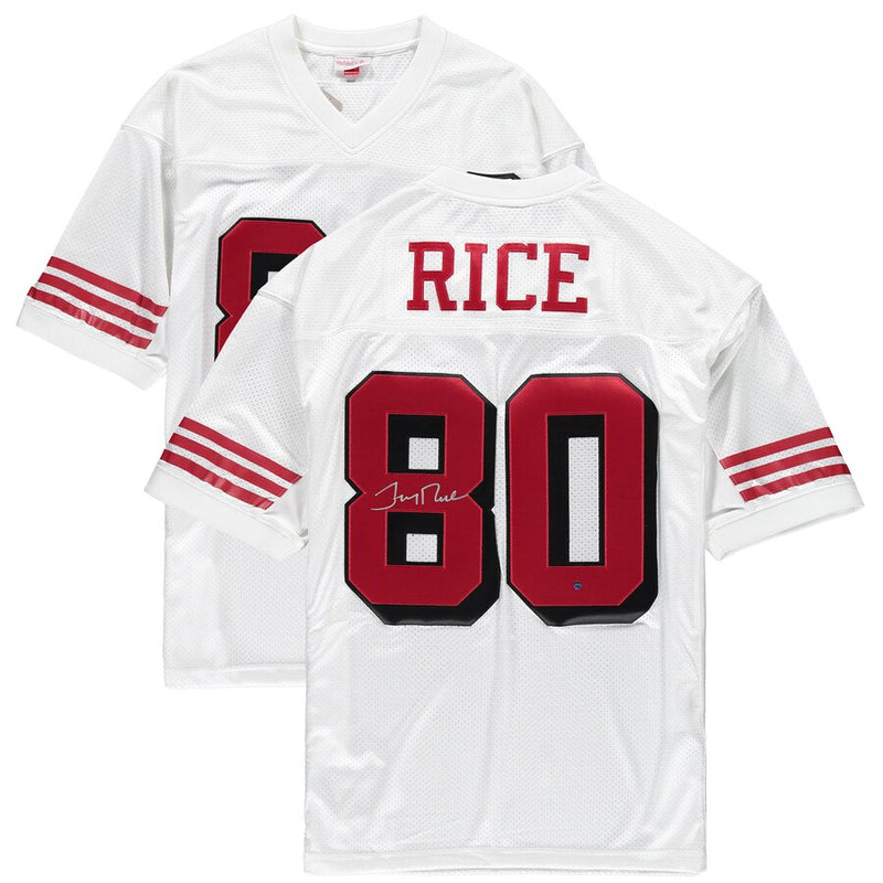 Jerry Rice San Francisco 49ers Fanatics Authentic Autographed White Throwback Mitchell & Ness Authentic Jersey