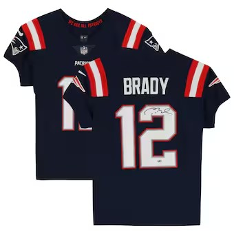 Tom Brady New England Patriots Autographed Navy 2022 - Present Nike Elite Jersey